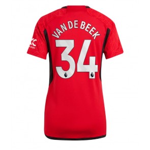 Manchester United Donny van de Beek #34 Hjemmebanetrøje Dame 2023-24 Kort ærmer
